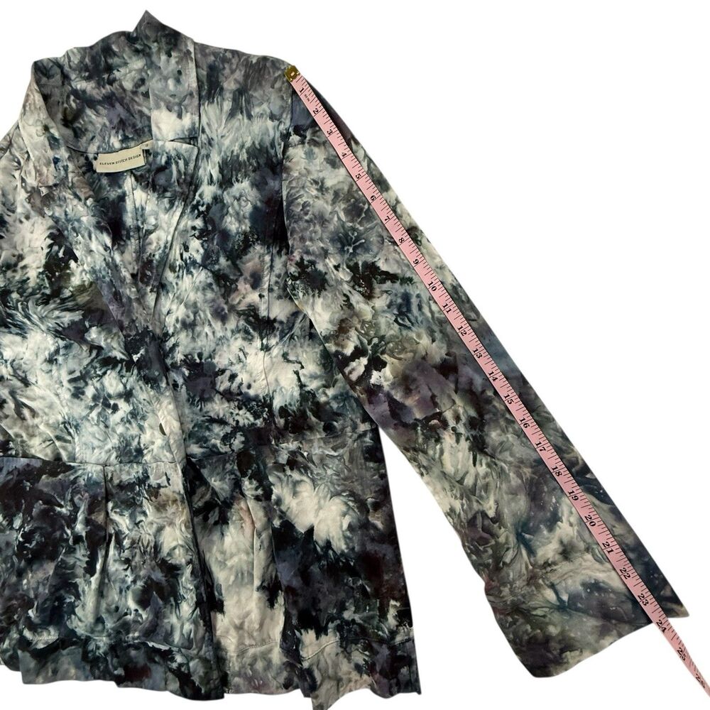 ELEVEN STITCH DESIGN Tie Dye Wrap Pocket Jacket Woman Small Blue Lagenlook USA - Picture 13 of 13